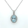 3.60ct Aquamarine and Diamond Pendant Necklace in 14K White Gold