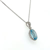 3.70Carat Aquamarine and Diamond Pendant Necklace in 18K White Gold