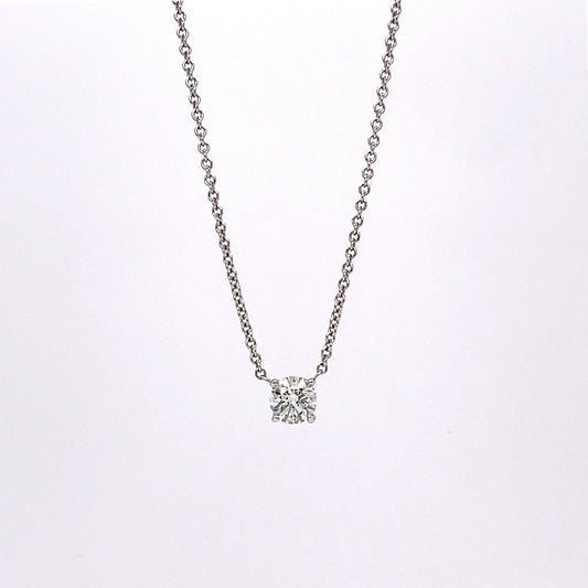 "PEND01787" 0.50 CARAT ROUND BRILLIANT CUT PENDANT IN 18K WHITE GOLD