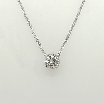 0.41 Carat Solitaire Diamond Pendant in 14K White Gold