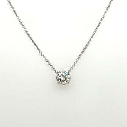 0.41 Carat Solitaire Diamond Pendant in 14K White Gold