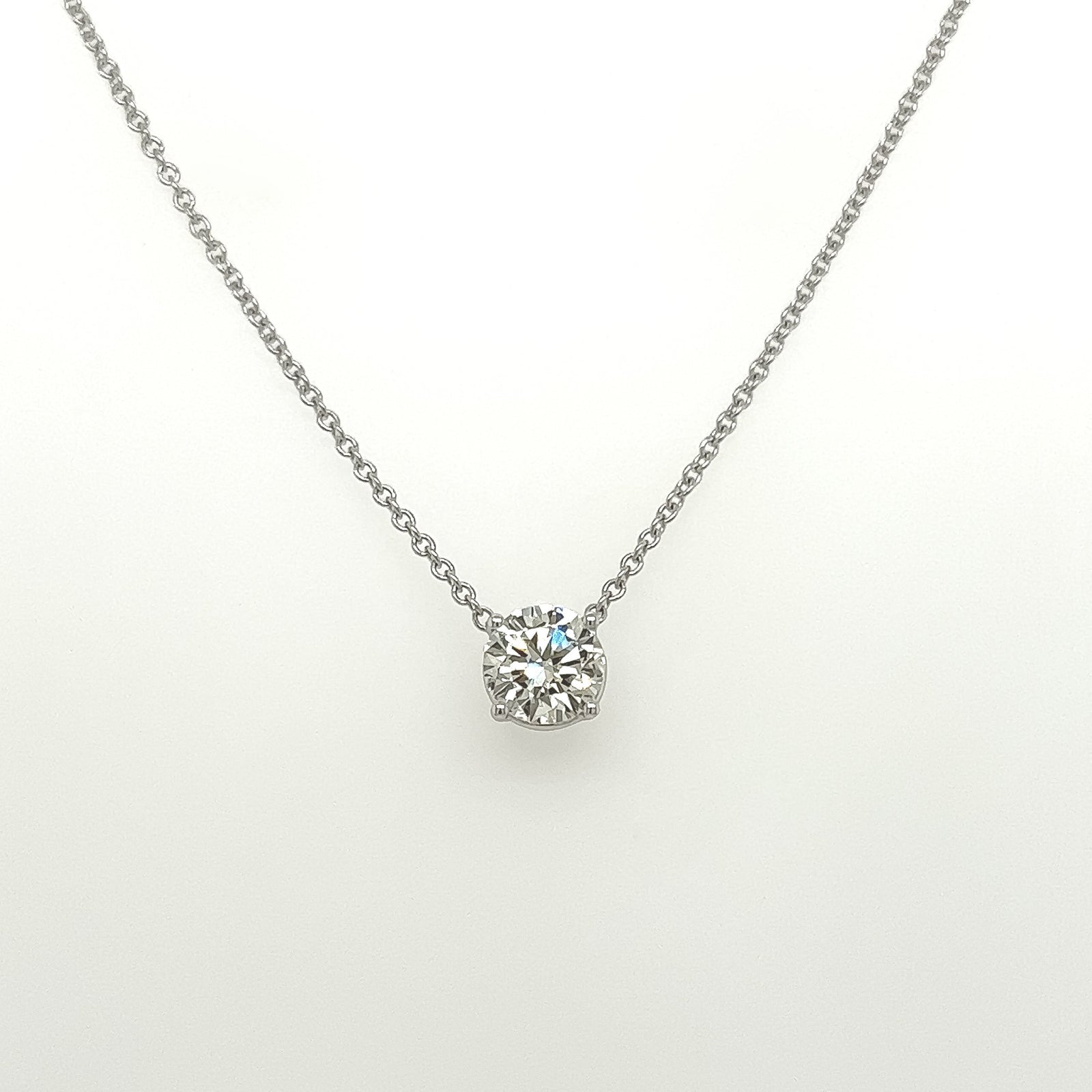 0.41 Carat Solitaire Diamond Pendant in 14K White Gold