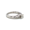 Round Diamond Engagement Ring with Baguette and Round Side Diamonds in Platinum