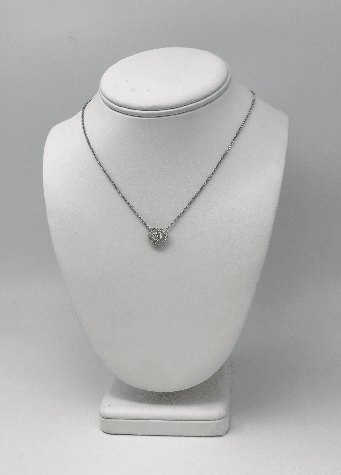 "PEND01202" Double Halo Heart Shaped Diamond Pendant