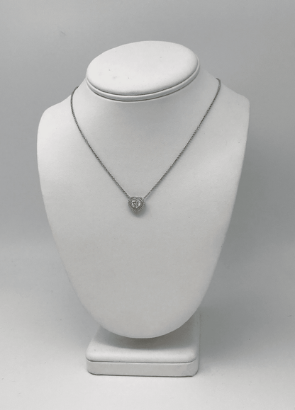"PEND01202" Double Halo Heart Shaped Diamond Pendant