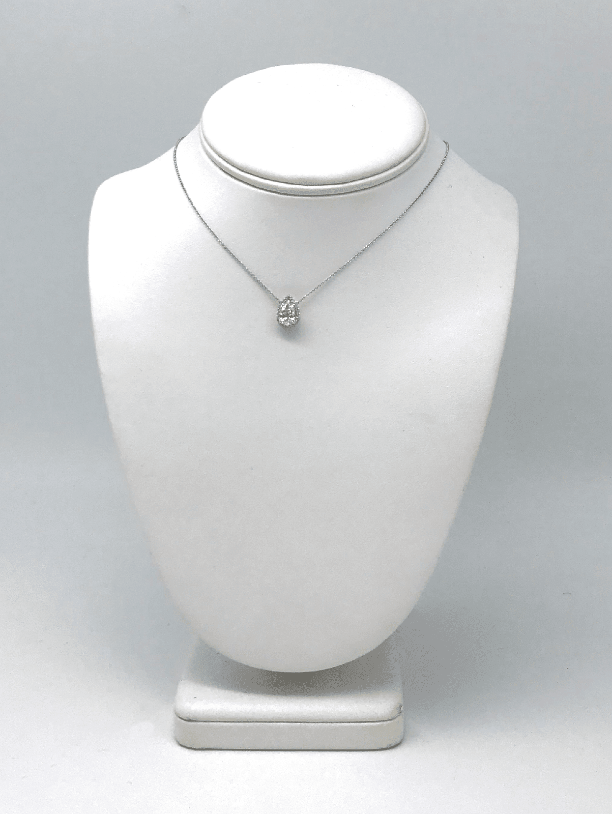 "PEND01655" Halo Teardrop Pear Shaped Diamond Pendant