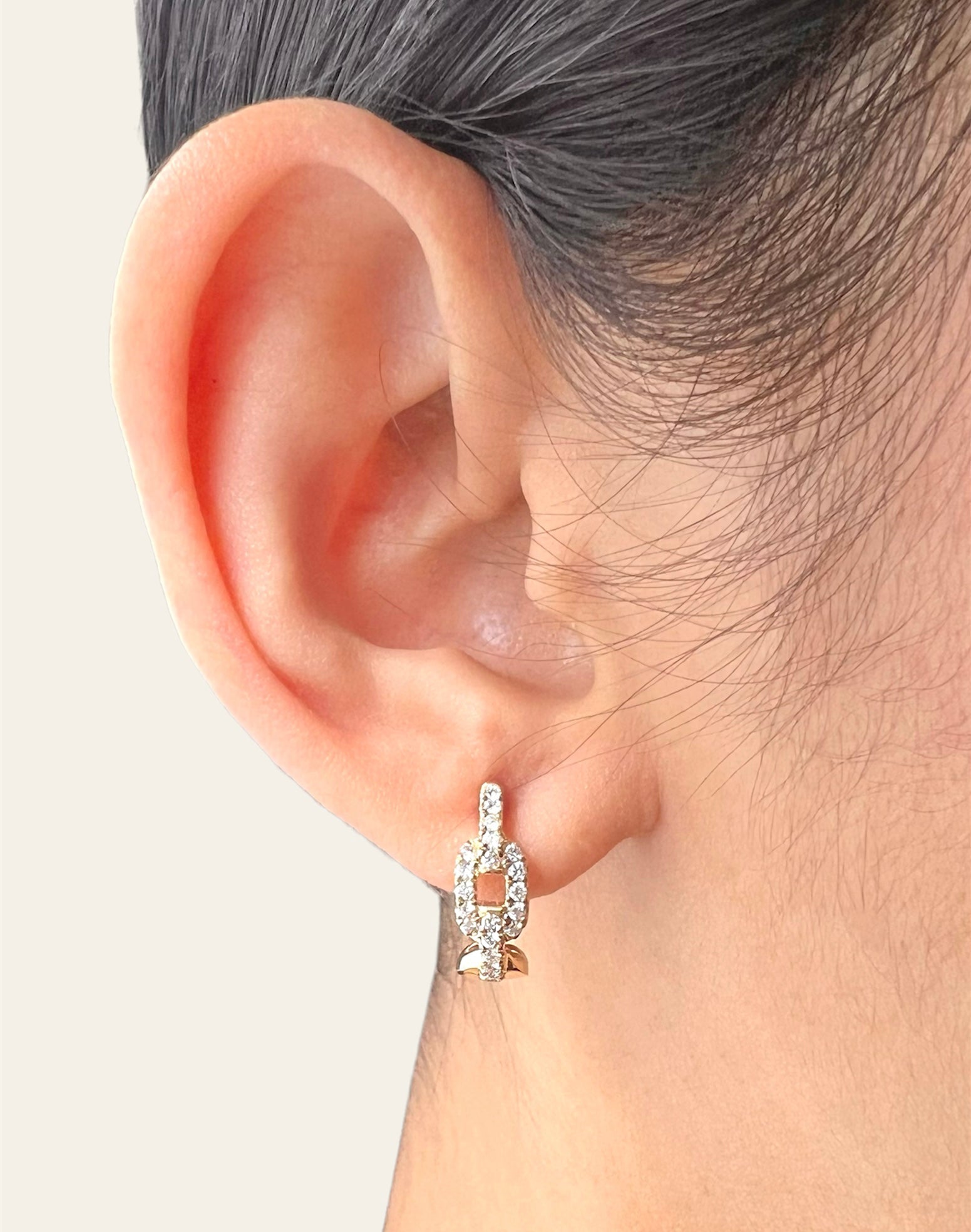 0.30 Carat Diamond Pave-Set Hoop Earrings in 14K Yellow Gold