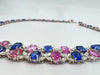 17” Inch 89.98 Total Carat Multicolor Sapphire and 26.98 Total Carat Diamond Necklace and Earrings Set in Platinum Setting