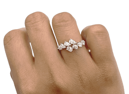 1.08 Total Carat Oval and Pear Cut, Split Shank Diamond Ring
