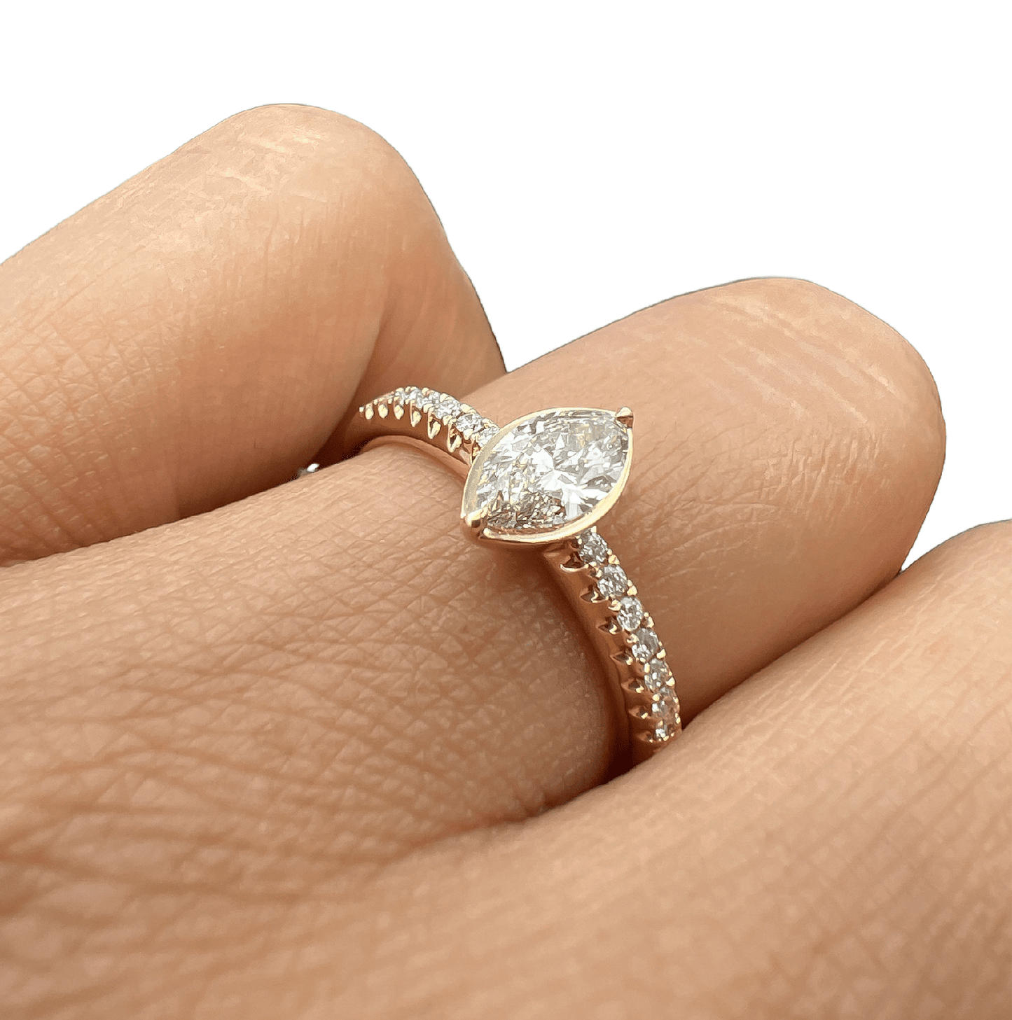0.51 Total Carat Marquise Diamond Ladies Ring in Yellow Gold Band