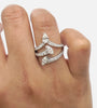 1.37 Total Carat Trio Shank, Three-Stone, White-Gold Diamond Ring