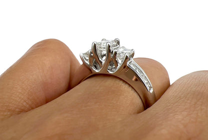 1.30 Total Carat Emerald Cut Three-Stone Engagement Ring H VS2/SI