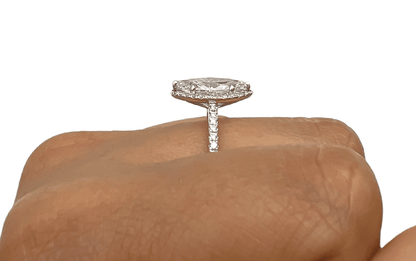 2.36 Total Carat Marquise Halo Pave Diamond Engagement Ring G-H Color, VS2-SI Clarity