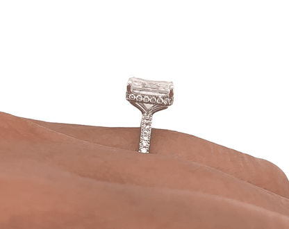 2.13 Total Carat Radiant Diamond Pave-Set Engagement Ring G SI1, GAI