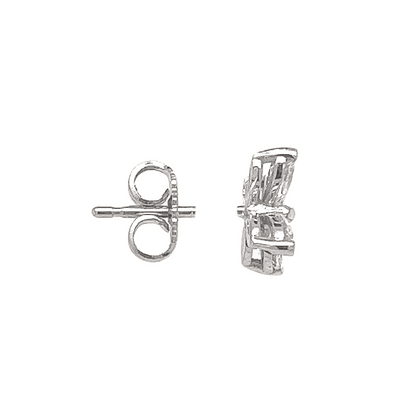 1.22 Carat Flower Shaped Diamond Stud Earrings in 18K White Gold