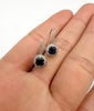 1.20 Total Carat Sapphire and Diamond Drop Earrings in 18K White Gold
