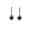5.11 Total Carat Diamond and Sapphire Dangle Earrings in 18K White Gold