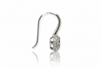 1.20 Total Carat Sapphire and Diamond Drop Earrings in 18K White Gold