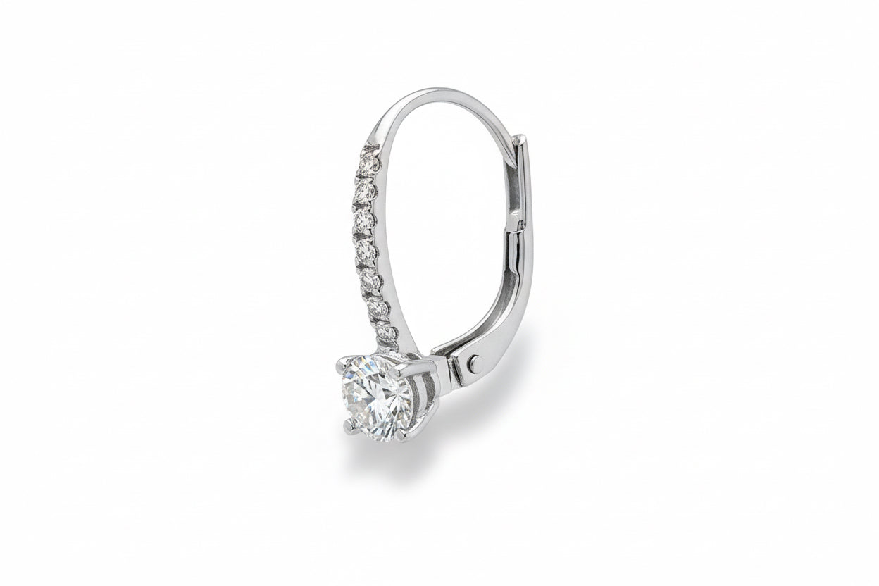 0.83 Total Carat Diamond Earrings in 18K White Gold
