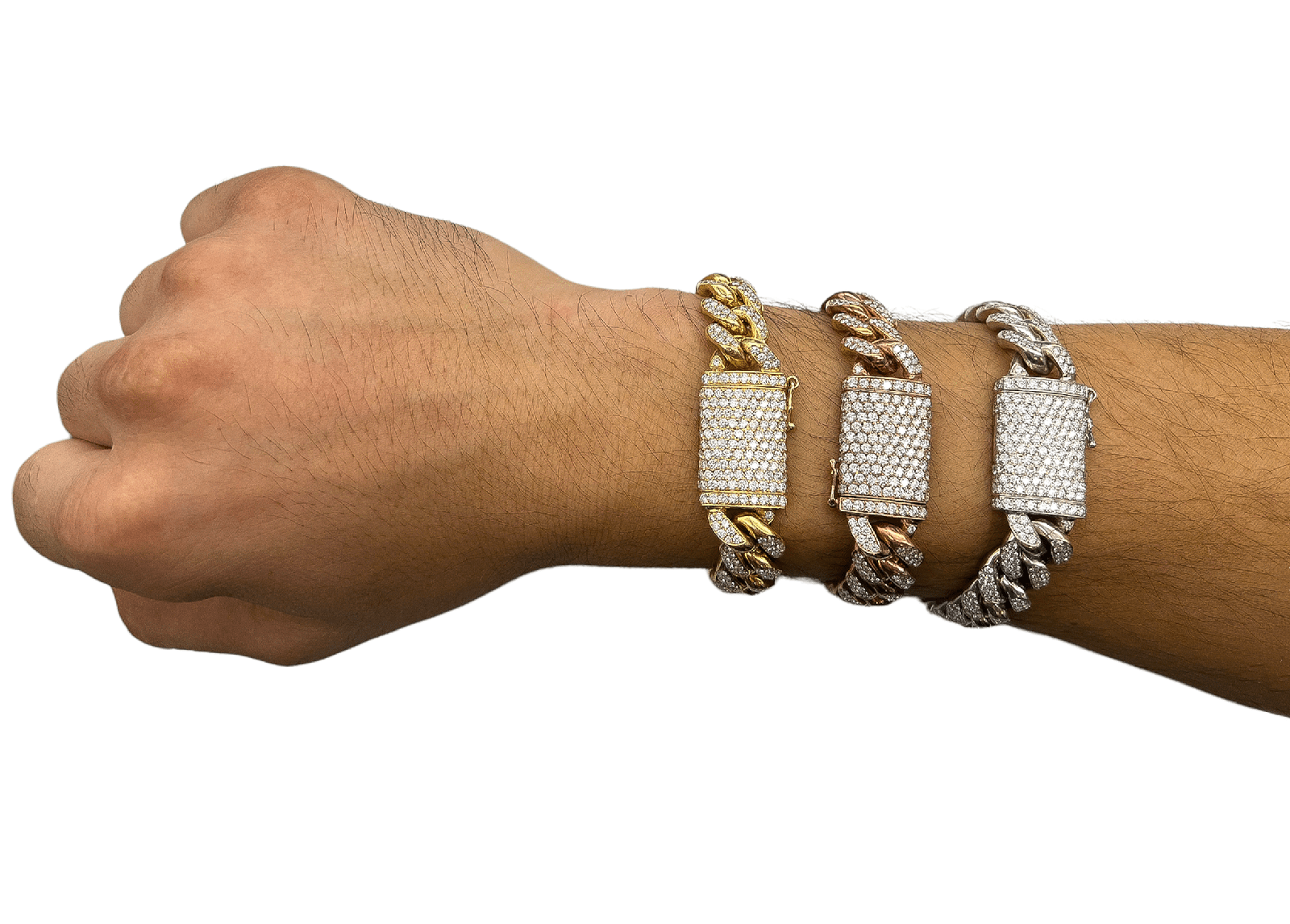 11.5 Carat Unisex 14K Rose Gold Iced Out Cuban Link Diamond Bracelet, 113g 8"