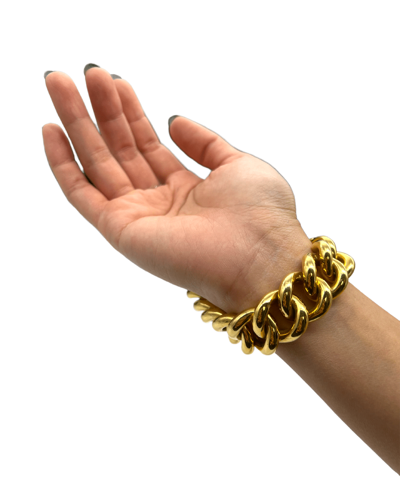 Solid 18K Yellow Gold Italian Made Cuban Link Bracelet 6.5"