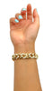 5.21 Carat 14K Yellow Gold Iced Out Cuban Link Diamond Bracelet, 41.9g