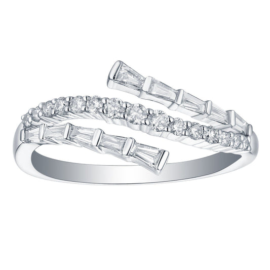 Diamond Baguette Twist Stripe Floating Band