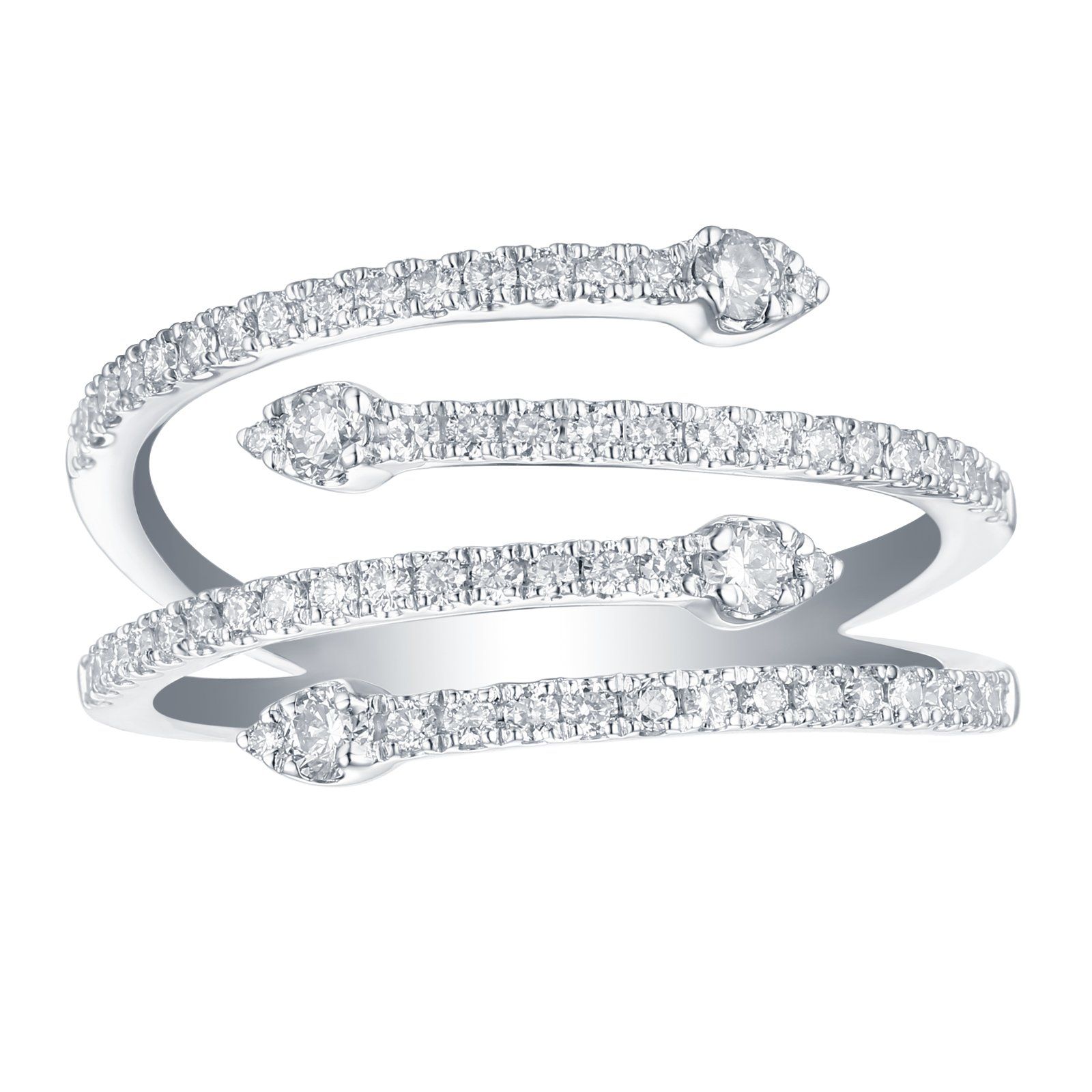 Open Look Floating Criss Cross Ring .57 Carat 14K White Gold