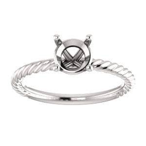 Twist Rope Design Solitaire Ring