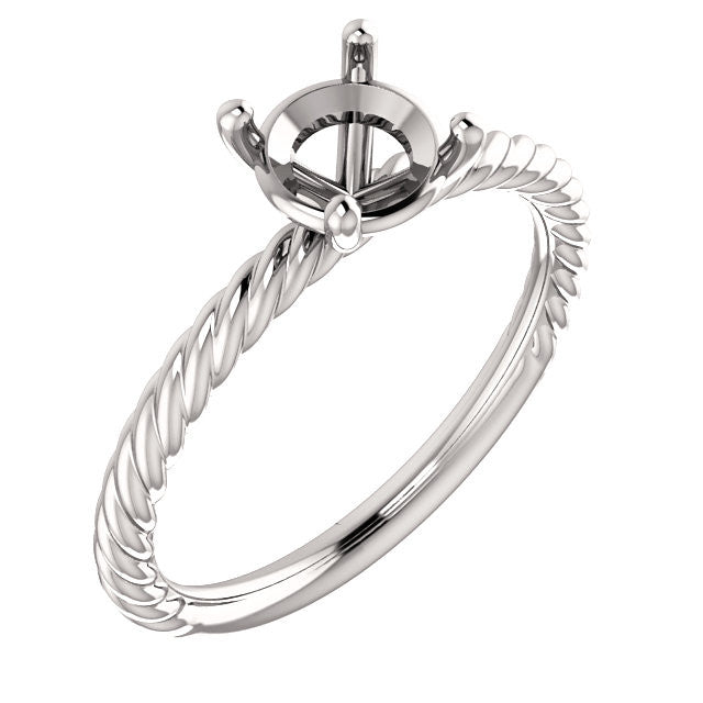 Twist Rope Design Solitaire Ring