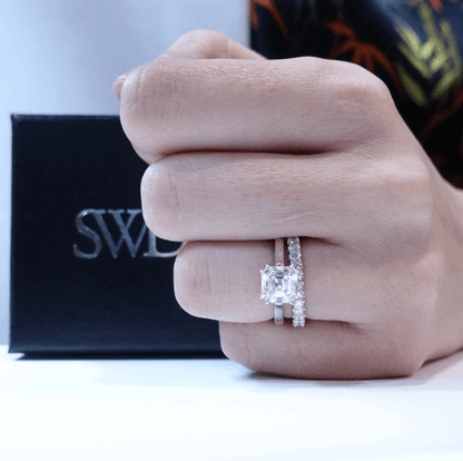 "ENGR01919" Asscher Diamond Solitaire Ring