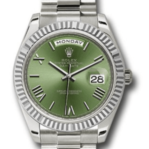 Rolex Green Dial Day-Date 40 White Gold 228239 ogrp