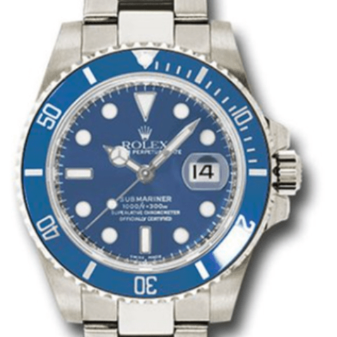 Rolex white gold blue dial ceramic submariner