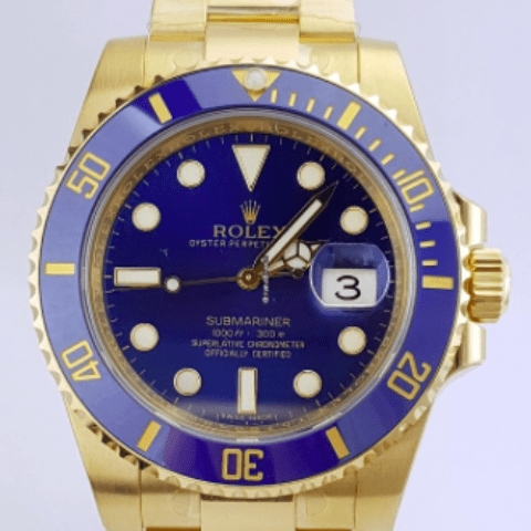 Rolex Submariner Date 18k Yellow Gold UNWORN REF: 116618 bl