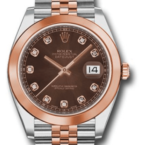 Rolex dayjust 41mm diamond dial 18k pink/steel