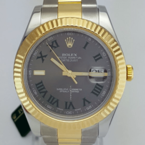 Rolex Datejust II 41mm Two Tone Fluted Bezel REF 116333