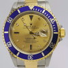 Rolex Submariner/2 Tone /Gold Face/Blue Bezel/16613