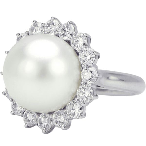 "LADRG01369" Ladies Pearl And Diamond Ring in Platinum 2.19 ct. tw.