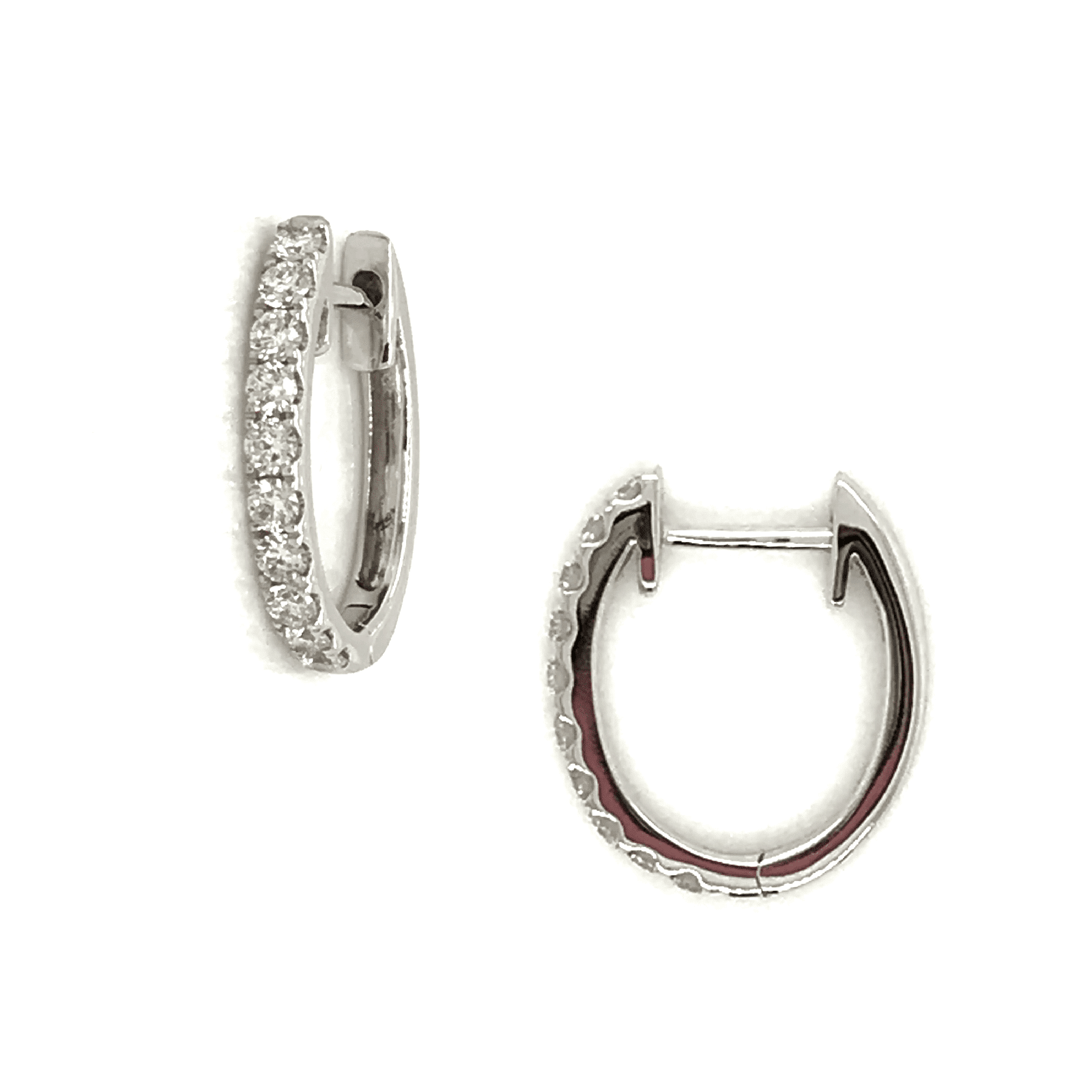 Petite Diamond Hoop Earrings in 18K White Gold - 0.36CTW