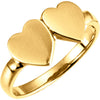 Double Heart Two Initial Signet Ring
