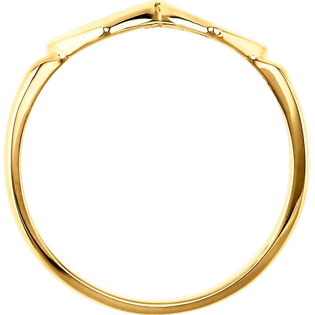 Double Heart Two Initial Signet Ring