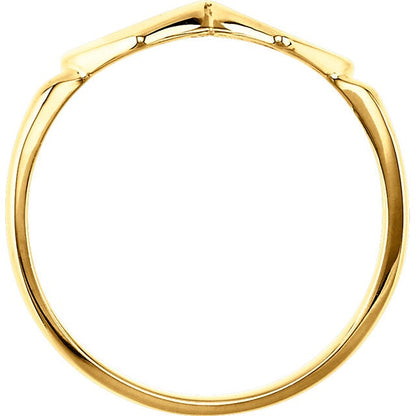 Double Heart Two Initial Signet Ring