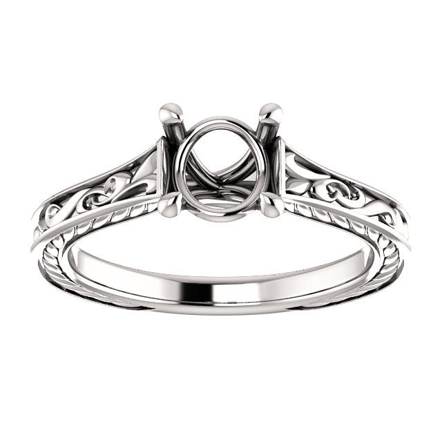 Four Prong Round Engagement Ring Mounting