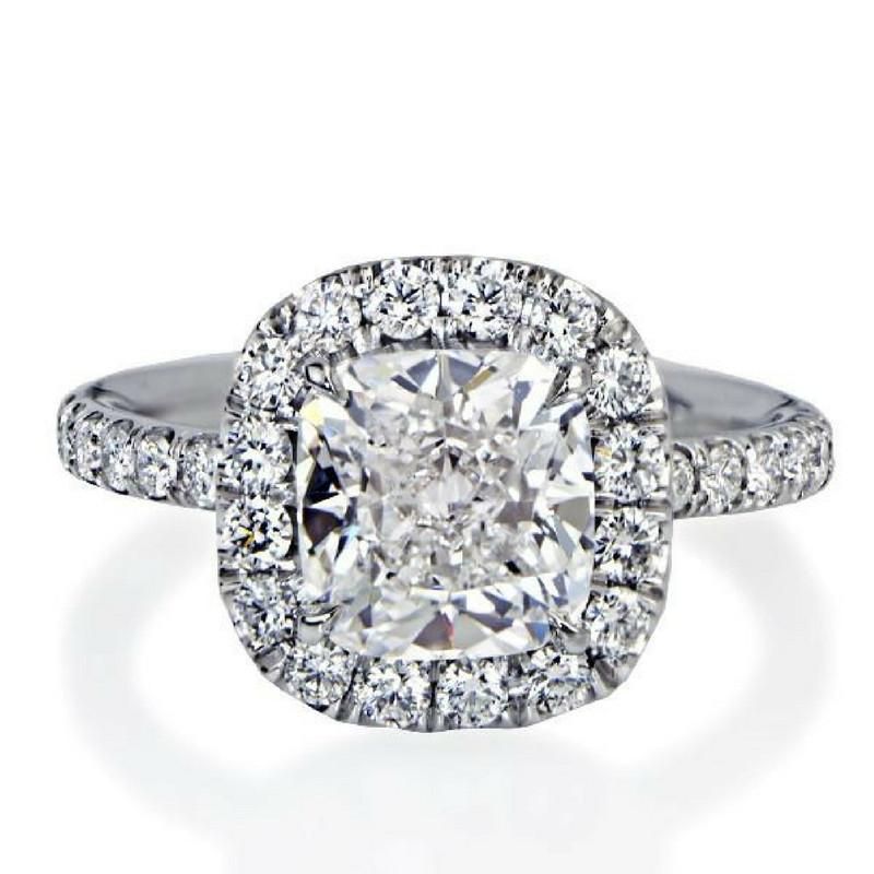 "ENGR02830" Cushion Diamond Halo Engagement Ring