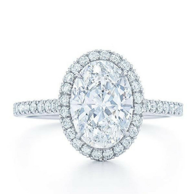 "ENGR02891" Oval Halo Diamond Engagement Ring