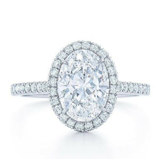 "ENGR02891" Oval Halo Diamond Engagement Ring