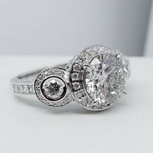 "ENGR01648" Three Stone Diamond Engagement Ring