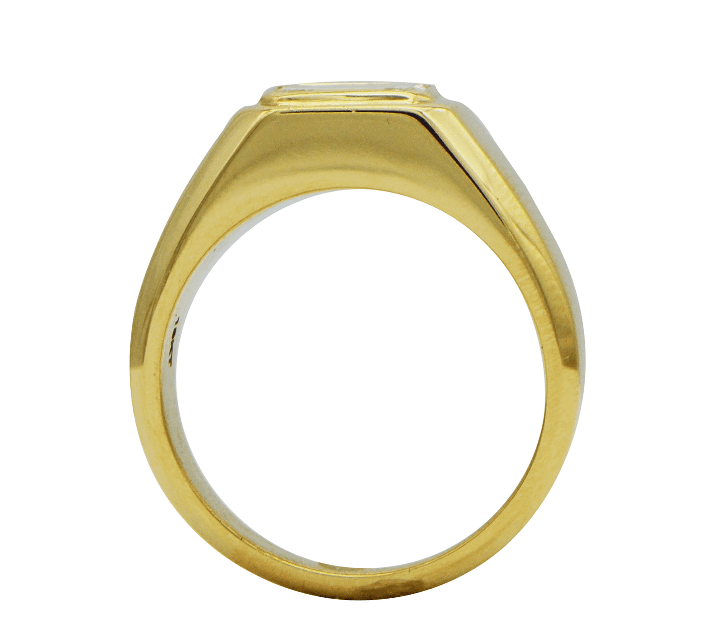 "MENRG01097" Bezel Set Emerald Shaped Diamond Ring