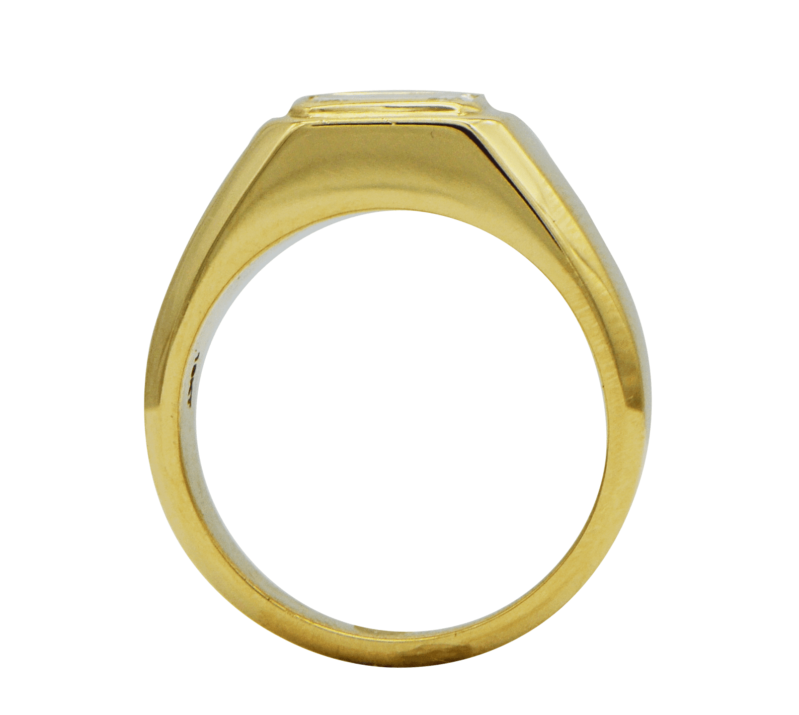 "MENRG01097" Bezel Set Emerald Shaped Diamond Ring