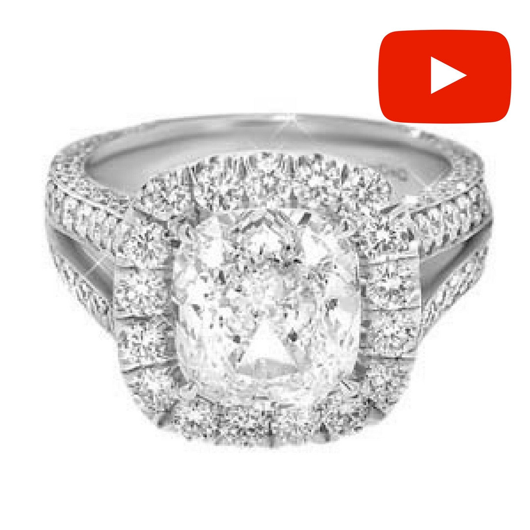 "ENGR01584" Cushion Halo Diamond Engagement Ring